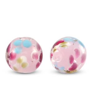 Glaskralen 14mm Transparent-pink