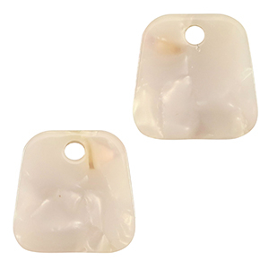 Resin hangers trapezium Pearl white-pink