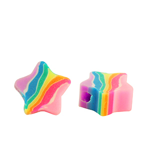 Polymeer kralen ster Multicolour