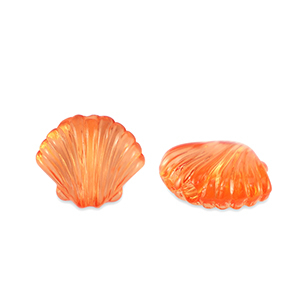 Acryl kralen schelp Transparent orange