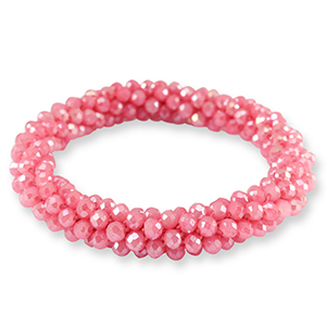 Top facet armband Rose red