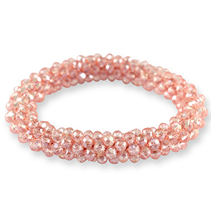 Top facet armband Peach pink