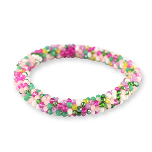 Top facet armband Multicolour white-pink