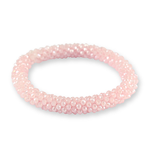Top facet armband Light pink