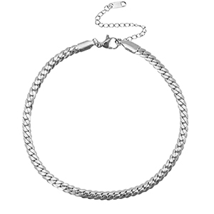 Roestvrij stalen (RVS) Stainless steel enkelbandjes snake Silver