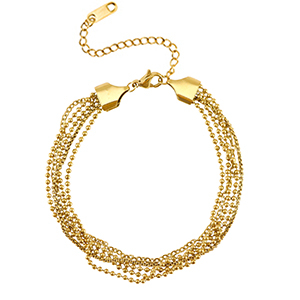 Roestvrij stalen (RVS) Stainless steel armbanden multiple layer Gold