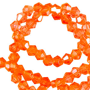 Top Facet kralen bicone 6mm Vibrant orange