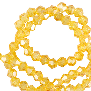 Top Facet kralen bicone 6mm Freesia yellow