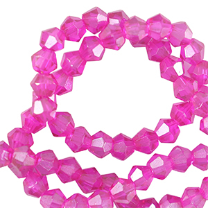 Top Facet kralen bicone 4mm Neon pink
