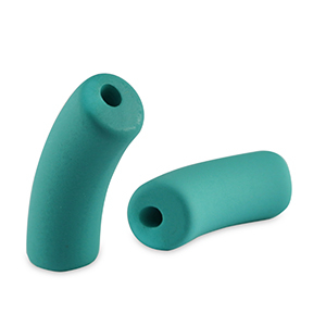 Acryl tube kralen matt Teal green