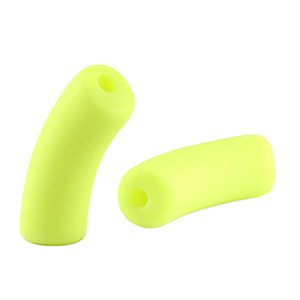 Acryl tube kralen matt Neon yellow