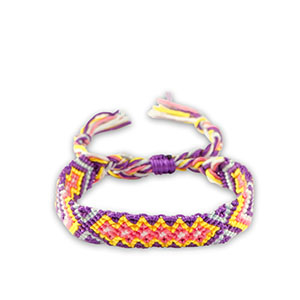 Trendy enkelbandjes Purple-yellow