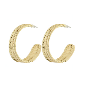 Trendy oorbellen rotan Natural white