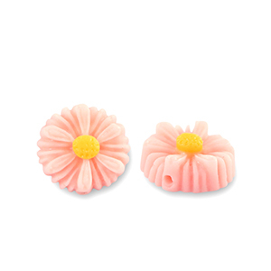 Resin kralen bloem 12mm Peach