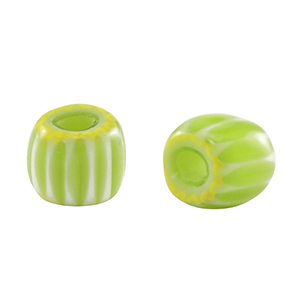 Millefiori kralen tube Light green