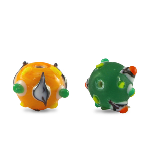 Handgeschilderde glaskralen dots Multicolour