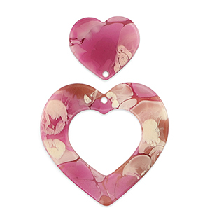 Statement hangers heart Magenta marble