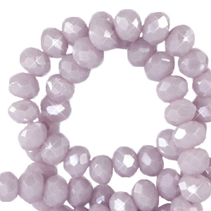 Top Facet kralen 6x4mm disc Sweet lilac-pearl shine coating