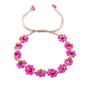 Top facet enkelbandjes bloem Fuchsia-topaz brown