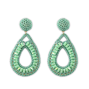 Top facet oorbellen druppel Gold-ocean blue