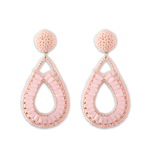 Top facet oorbellen druppel Gold-pink