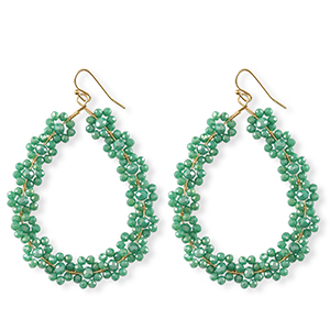 Top facet oorbellen druppel Gold-ocean green