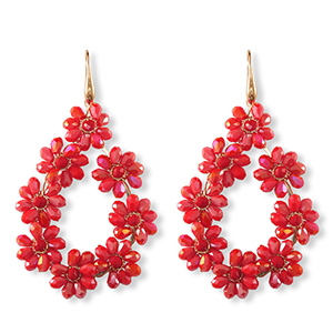 Top facet oorbellen druppel Gold-red