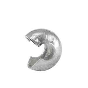 Roestvrij stalen (RVS) Stainless steel onderdelen knijpkraal verbergers 3mm Silver