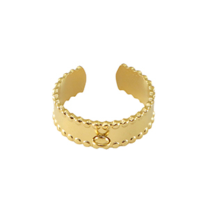 Roestvrij stalen (RVS) Stainless steel ringen met oogje Goud