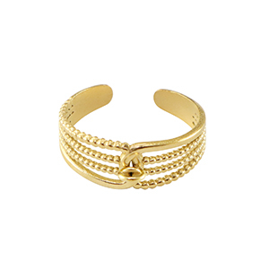 Roestvrij stalen (RVS) Stainless steel ringen met oogje Goud