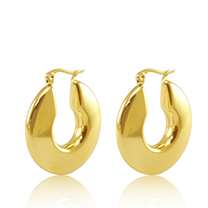 Roestvrij stalen (RVS) Stainless steel oorbellen creolen 30mm Goud