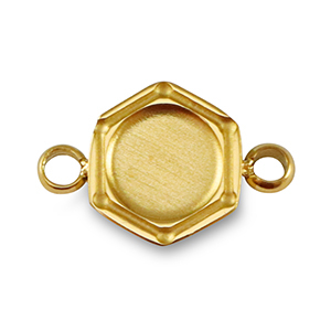 Birthstones bedel met setting Stainless Steel (RVS) voor SS16 flat back Gold