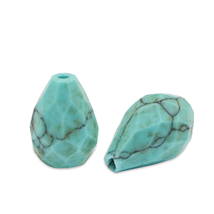 Natuursteen kralen calciet druppel Turquois