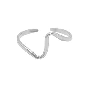 Roestvrij stalen (RVS) Stainless steel ringen wave Zilver