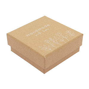 Sieraden (cadeau) doosje "handmade with love" flowers Brown