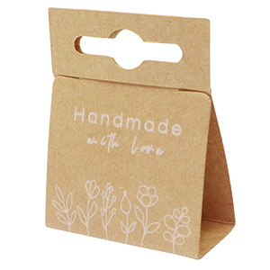 Sieraden kaartjes "handmade with love" flowers Brown