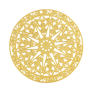 Roestvrij stalen (RVS) Stainless steel bedels bohemian 40mm Gold