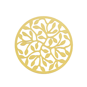 Roestvrij stalen (RVS) Stainless steel bedels bohemian 33mm Gold