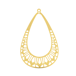 Roestvrij stalen (RVS) Stainless steel bedels bohemian druppel Gold