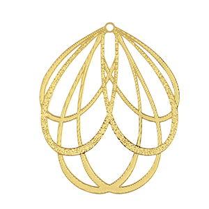 Roestvrij stalen (RVS) Stainless steel bedels bohemian bloem Gold