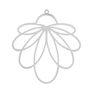 Roestvrij stalen (RVS) Stainless steel bedels bohemian bloem Silver