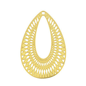 Roestvrij stalen (RVS) Stainless steel bedels bohemian druppel Gold