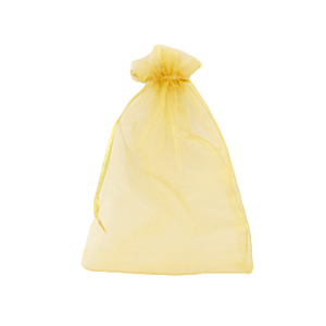 Sieraad zakje organza 10x12cm Golden yellow