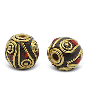 Bohemian kralen Red-antique gold