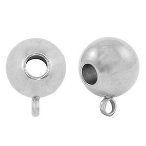 Roestvrij stalen (RVS) Stainless steel kralen met oog 10mm Silver