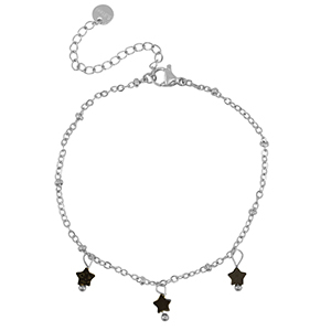 Roestvrij stalen (RVS) Stainless steel armbanden ster Silver-black