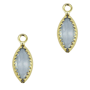 Hangers van Crystal Glass ovaal Grey blue-gold