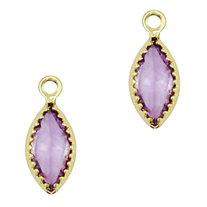 Hangers van Crystal Glass ovaal Purple-gold