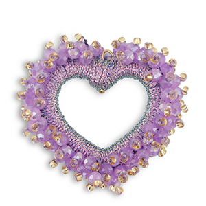 Top facet hangers hart Petal purple
