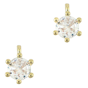 Brass TQ metaal bedels zirkonia Gold